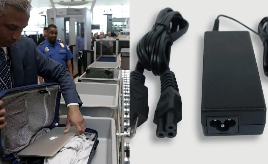 can you put laptop charger in checked luggage